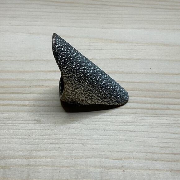 Antique-Look Textured Metal Armor Shield Ring Unique Statement Piece - Picture 2 of 7